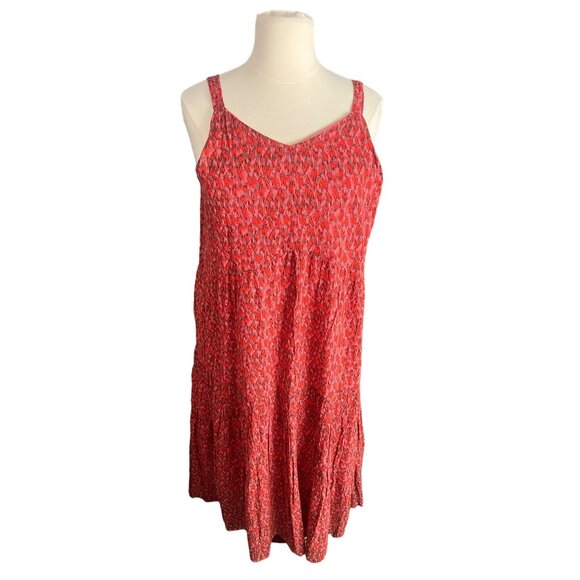 Joie Size XXL Orange Tea Rose Flowy Boho V-Neck Tiered Sleeveless Maxi Dress - Picture 2 of 16